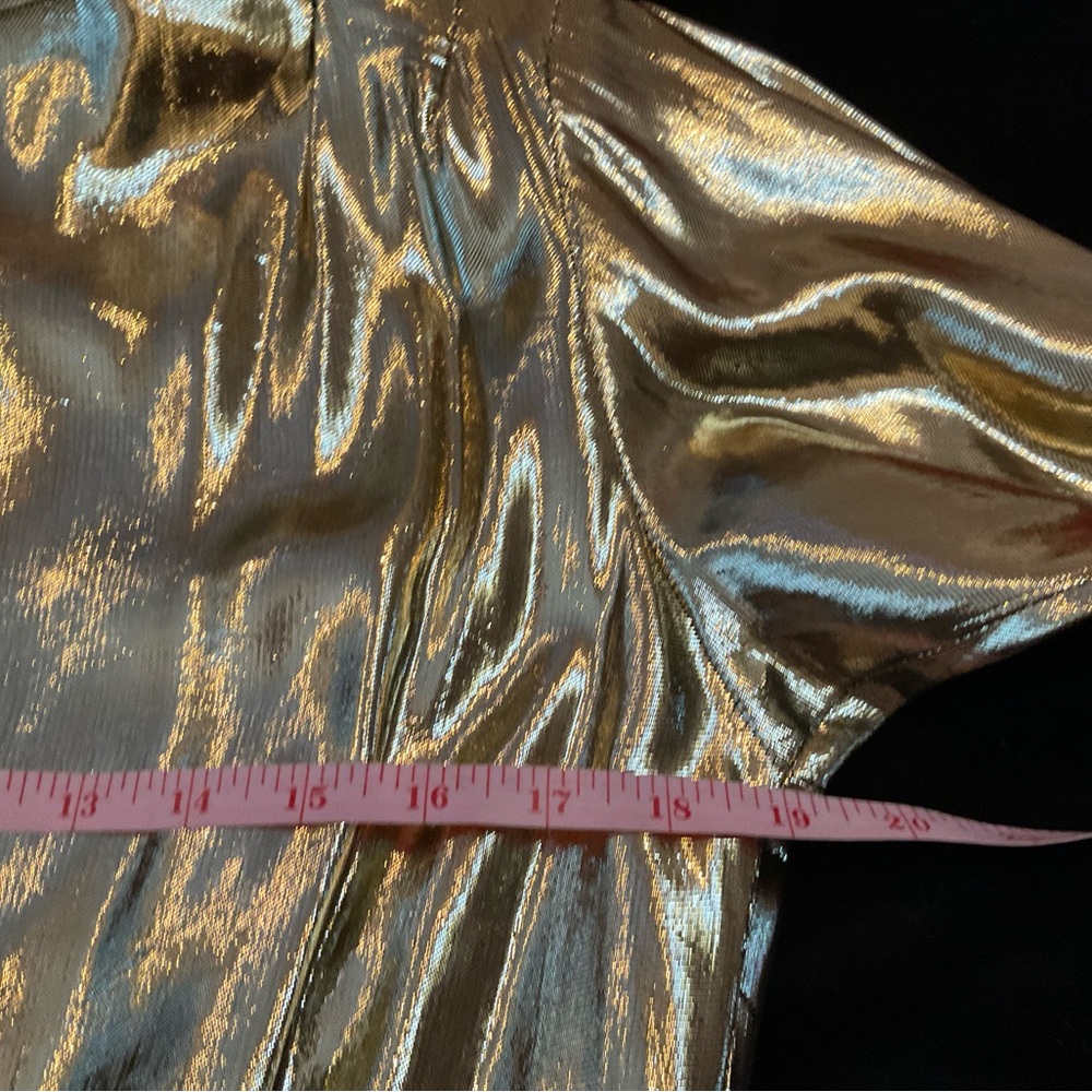 Vintage Gold Metallic Mylar Evening Blouse - Picture 3 of 10
